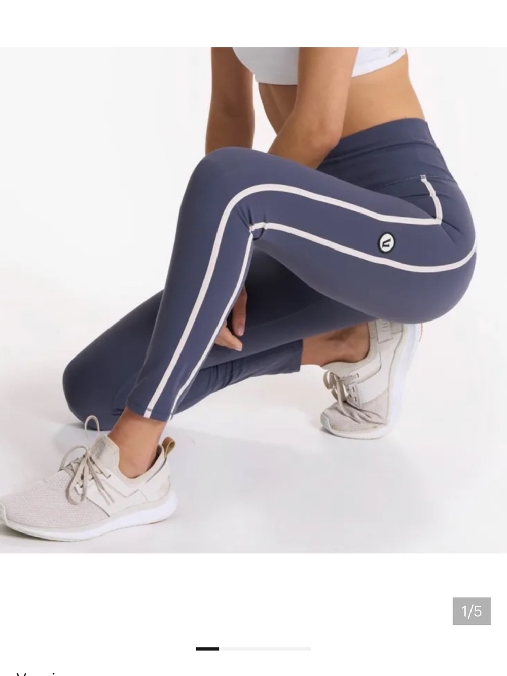 Vuori Azure Gray Blue Track High Rise Leggings, size XS